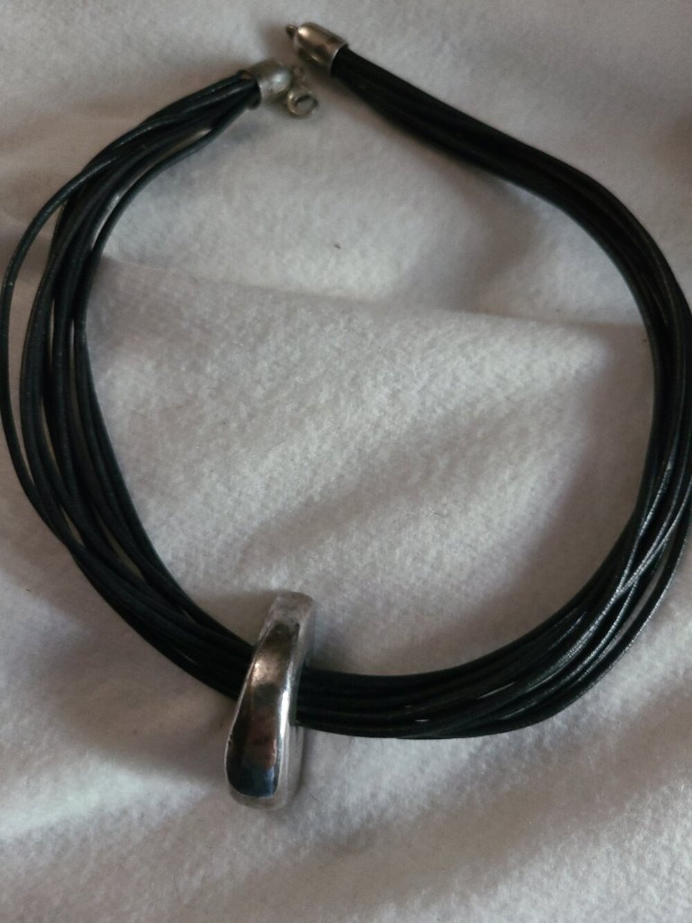 Silpada Leather and Silver Necklace